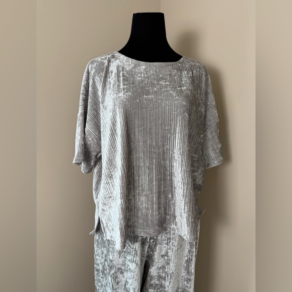 NWT Banana Republic Silver Wide Leg Pants & Top Set - Picture 2 of 12